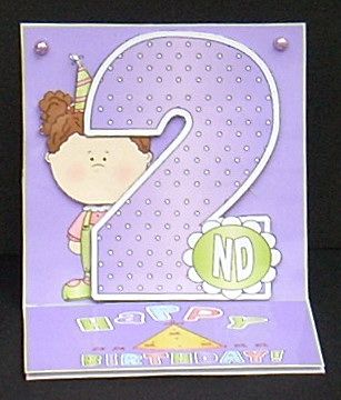 2nd Birthday (2) Quick Easel Card by Joyce Watson