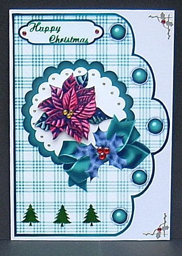 Christmas Plaids in Green - Scallop Edge Card Bases by Joyce Watson
