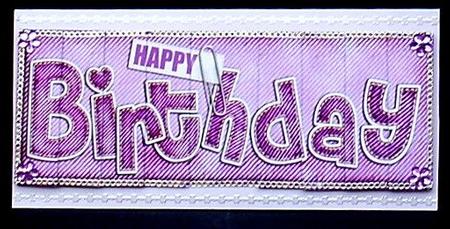 Dl Happy Birthday Denim Felties Side Stacker Topper by Joyce Watson