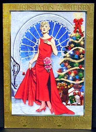 Christmas Lady in Red by Joyce Watson