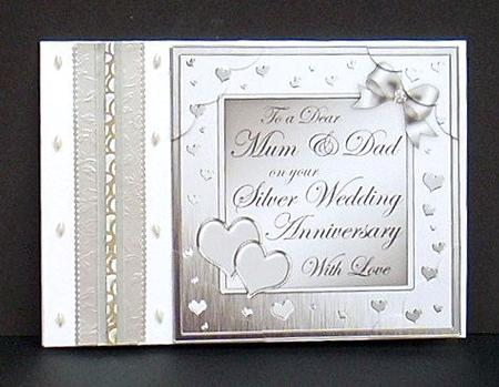 8 x 8 Mum and Dad Silver Wedding Anniversary Topper by Joyce Watson