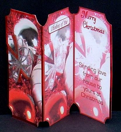 Red Xmas Baubles Tri-fold by Joyce Watson
