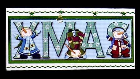 Snow Friends Xmas Large Dl Card with Decoupage by Joyce Watson