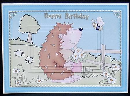 A5 Cute Hedgehog Pyramage Topper by Joyce Watson