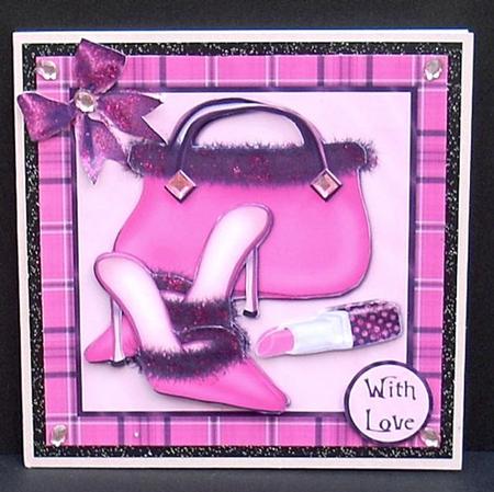 Sophisticated Shoes, Handbag and Lipstick Decoupage - Pink by Joyce Watson
