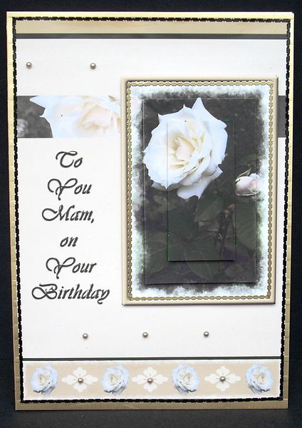 White Roses, to You Mam (cream) - A5 by Joyce Watson