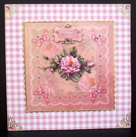 Rose Pink Square Card Front with Step by Step by Joyce Watson