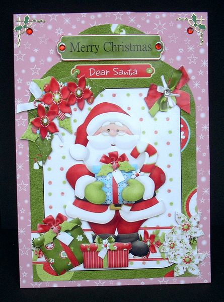 Dear Santa Shaped Card Front by Joyce Watson