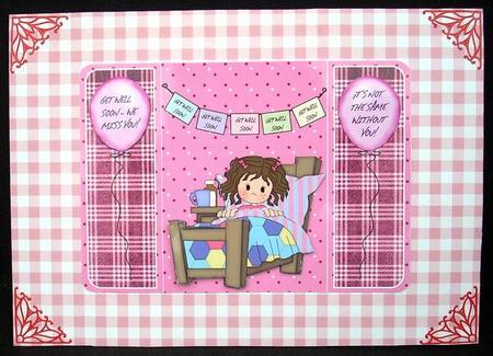 Girl in Bed Get Well Card by Joyce Watson