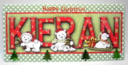 Polar Bear Friends Kieran Large Dl Name Card by Joyce Watson