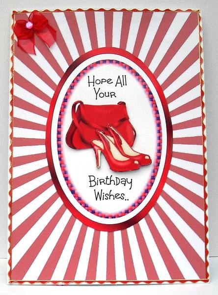 Sunburst A4 Backing Paper in Red by Joyce Watson