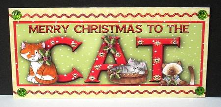 Merry Christmas to the Cat Large Dl Word Card by Joyce Watson