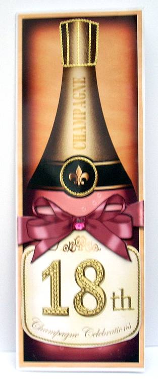 Large Dl 18th Champers in a Box Quick Card 3D Decoupage by Joyce Watson