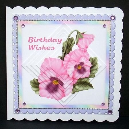 Pink Pansy Diamond Shaped Pyramid by Joyce Watson