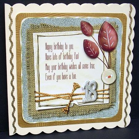Denim and Burlap 18th Birthday Topper 2 by Joyce Watson