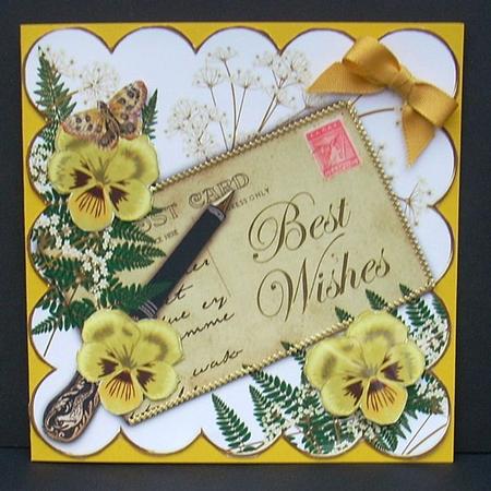 Lemon Pansy Best Wishes Ink Saver 6in Step by Step by Joyce Watson