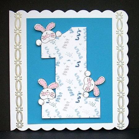 Bunny 1 Large Topper - Blue by Joyce Watson