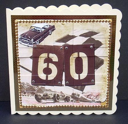 Vintage Racing Car 60th Birthday 5in Corner Stacker by Joyce Watson
