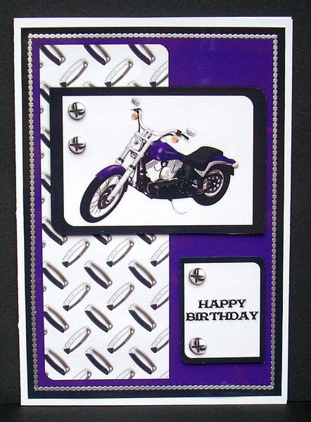 Motorcycle 4 - For You-Happy Birthday Card by Joyce Watson