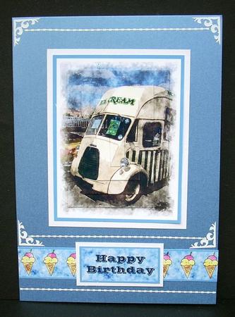 Ice Cream Van Watercolour (blue) - Pyramage by Joyce Watson