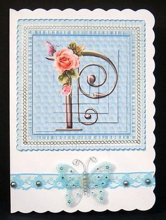Floral Rose Monogram Letter P by Joyce Watson