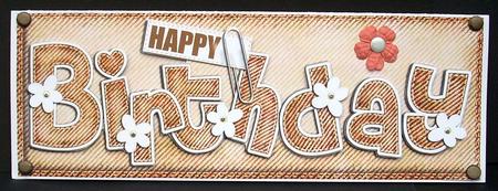 Large Dl Happy Birthday Denim N Daisies Quick Card Decoupage by Joyce Watson