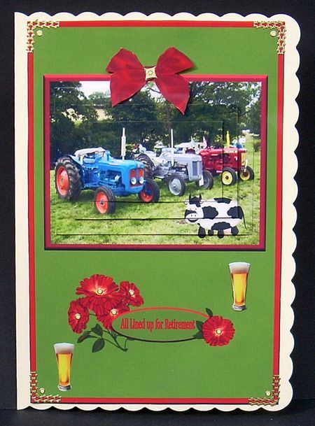 Tractors All Lined Up Retirement Qs by Joyce Watson