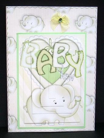 Baby Nellie in Green Backing Paper 1 by Joyce Watson