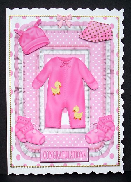 New Baby Girl Decoupage Topper by Joyce Watson