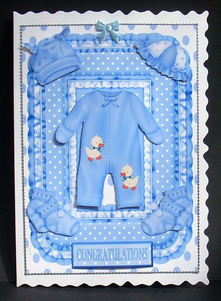 New Baby Boy Decoupage Topper by Joyce Watson
