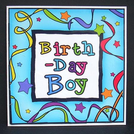 Birthday Boy Wavy Corner Side Stacker Topper by Joyce Watson