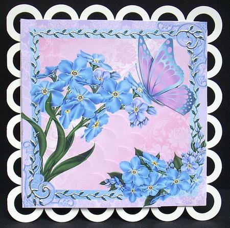 Butterfly and Forget Me Nots - with Spanish by Joyce Watson