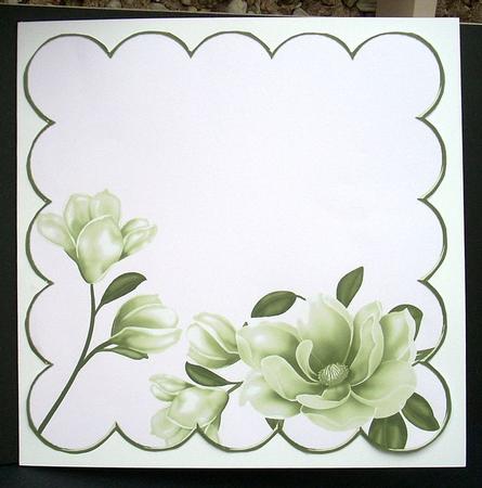 Magnolia Olive 8in Scallop Insert Panel 2 Sheet by Joyce Watson