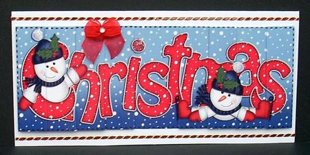 Christmas Christmas with Snowman Dl Side Stacker Topper by Joyce Watson