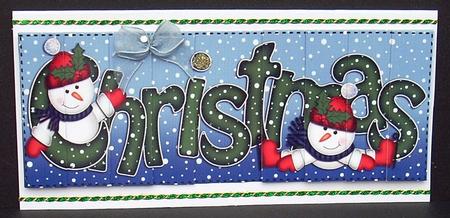 Christmas Christmas with Snowman Dl Side Stacker Topper by Joyce Watson