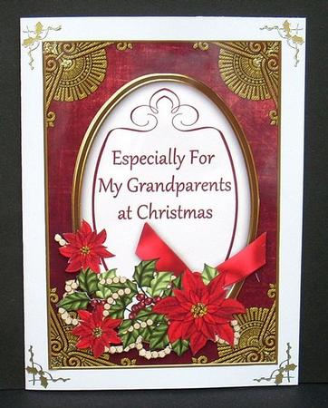 Red Poinsettia Grandparents Christmas 7x5 Step by Step by Joyce Watson