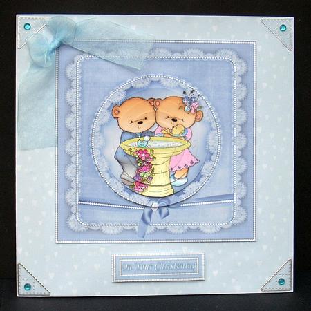 Baby Boy Christening Pyramid by Joyce Watson