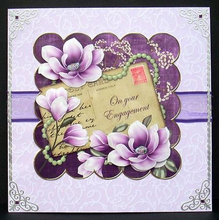 Purple Magnolia Your Engagement 6in Scallop Step by Step by Joyce Watson