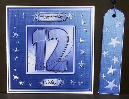 12th Bright Metallic Age Quick Card with Twisted Pyramage by Joyce Watson