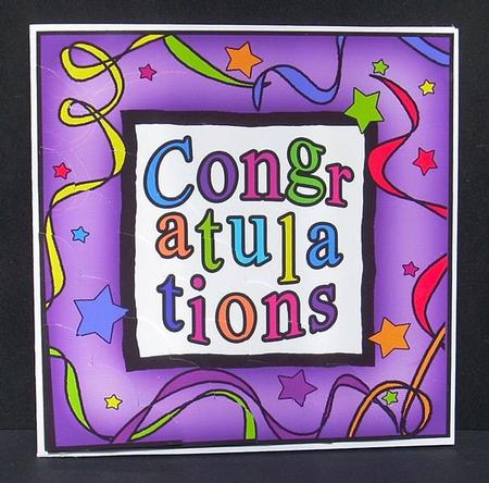 Congratulations Scallop Corner Side Stacker Topper by Joyce Watson