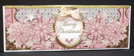 Dpink Snowflake Merry Christmas Large Dl Card Decoupage Kit by Joyce Watson
