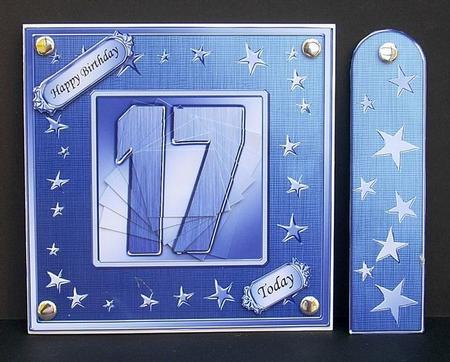 17th Bright Metallic Age Quick Card with Twisted Pyramage by Joyce Watson