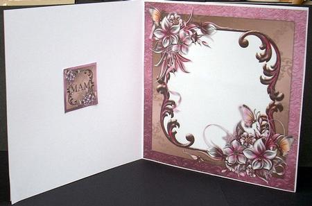 Winter Flowers 8x8 Insert & Tags - Mum/mom/mam -pink & Brown by Joyce Watson