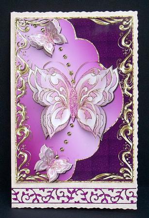Side Stacker Card Front with Butterflies 2 by Joyce Watson