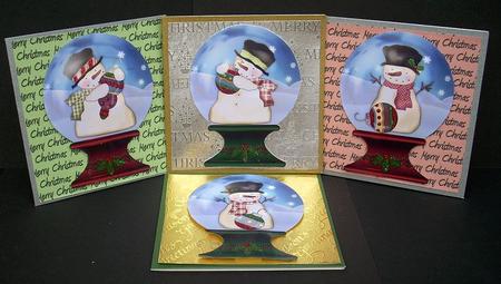 Whimsy Bauble Snowmen Snowglobe Toppers by Joyce Watson