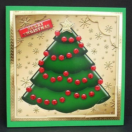 8 x 8 Xmas Tree Scalloped Corner Topper by Joyce Watson