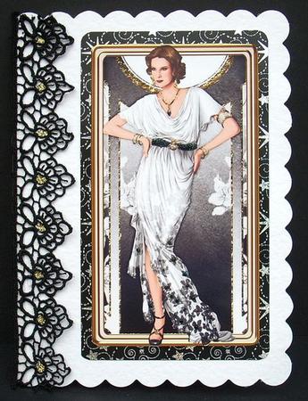 Art Deco Lady Elise White Topper by Joyce Watson