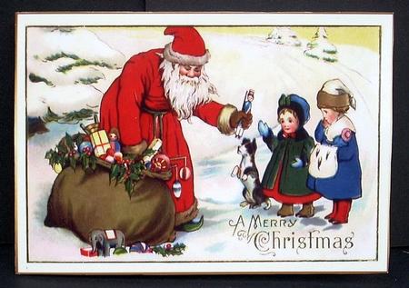 Vintage Santa Cut and Fold with Insert by Joyce Watson