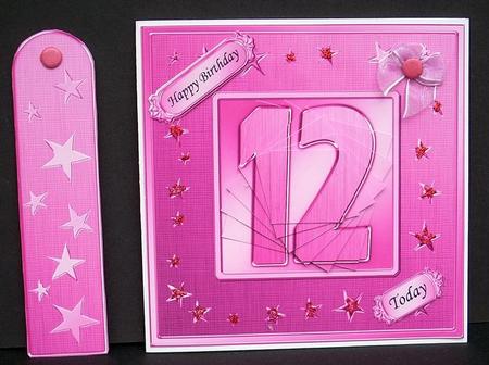 12th Bright Metallic Age Quick Card with Twisted Pyramage by Joyce Watson