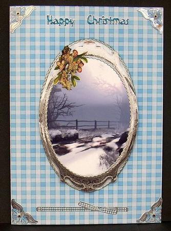 Men's Gingham Card Front or Insert by Joyce Watson